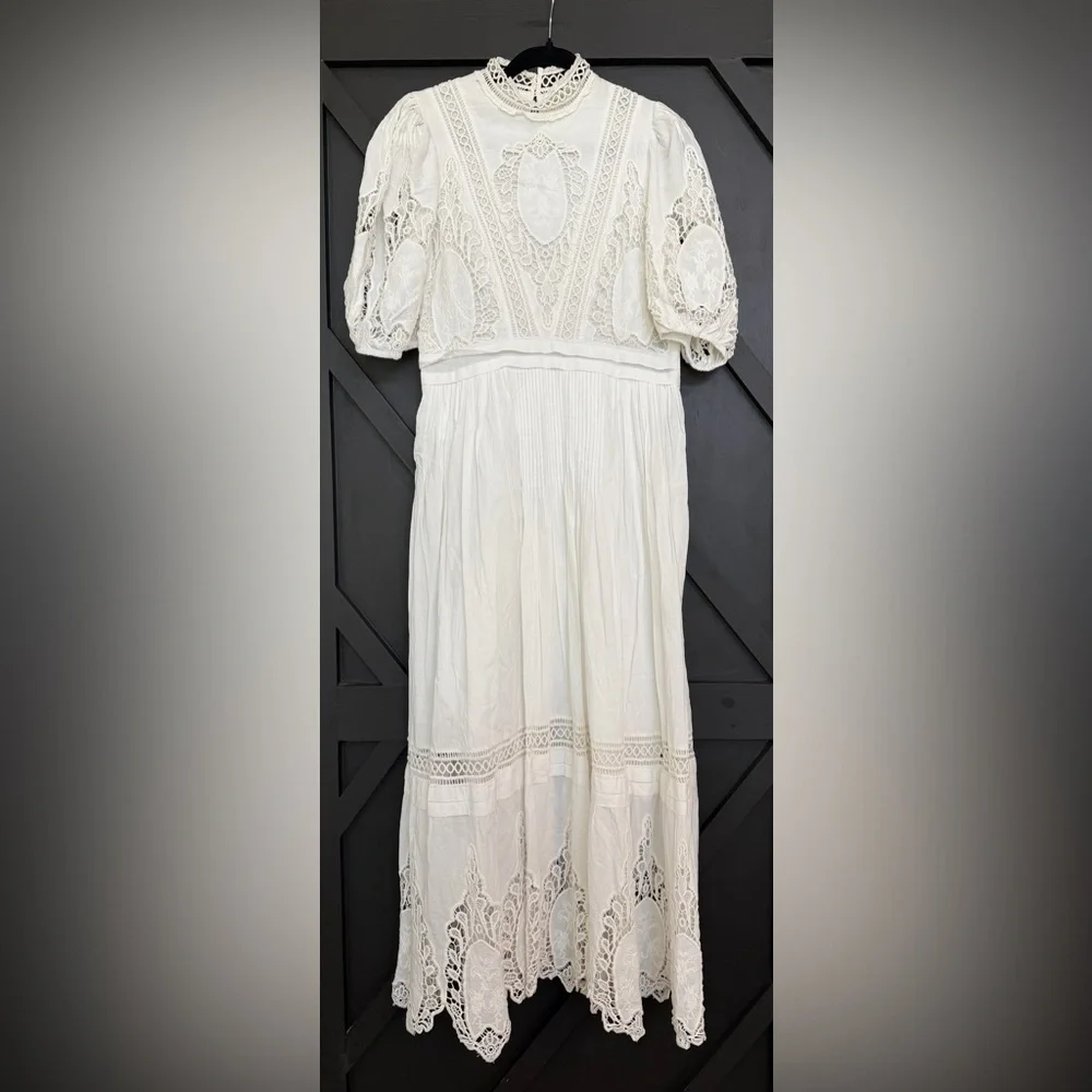 NWT Forever That Girl Mock-Neck Lace Maxi Dress in White, Size Small - Picture 5 of 15